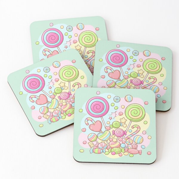Item preview, Sweet Kawaii Candy Land – Cute Pastel Lollipops and Candies Illustration designed and sold by Tidarat-27.