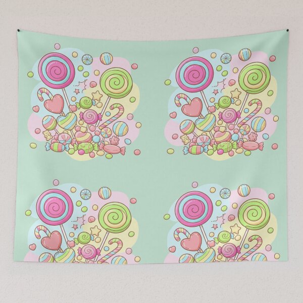Item preview, Sweet Kawaii Candy Land – Cute Pastel Lollipops and Candies Illustration designed and sold by Tidarat-27.