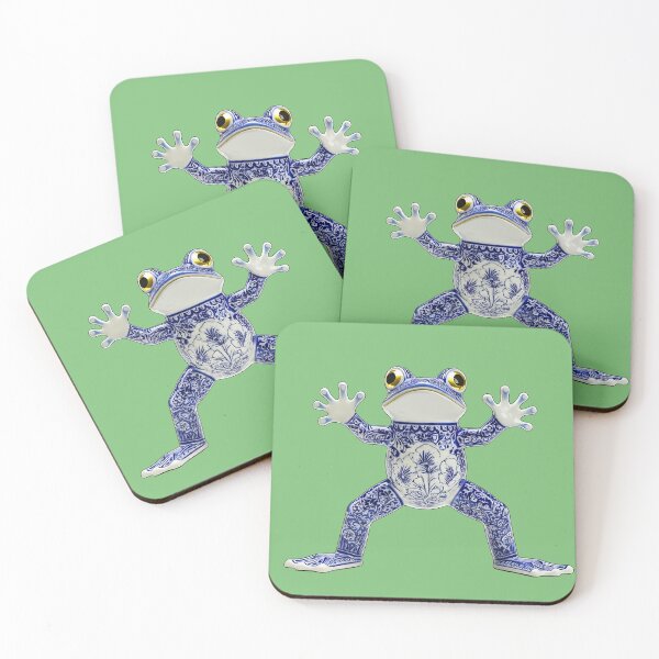 Item preview, Delft Blue Porcelain meme Frog — Playful Delftware Amphibian Pepe designed and sold by Pjotre7.