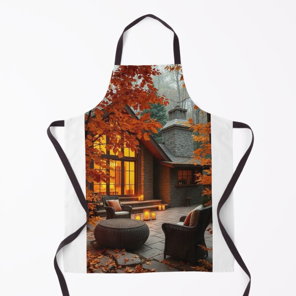Item preview, Cozy Autumn Cabin Retreat | Fireside Patio and Fall Foliage designed and sold by Vida e Arte.