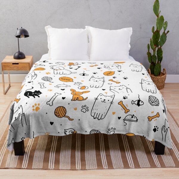 Item preview, Cute Cat and Dog Doodle Pattern – Pet Lovers designed and sold by CleanQuotes.