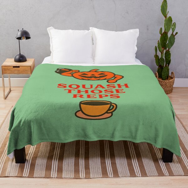 Item preview, Funny Pumpkin Gym Shirt – Squash Those Reps Halloween Fitness Gift designed and sold by kakaworld.