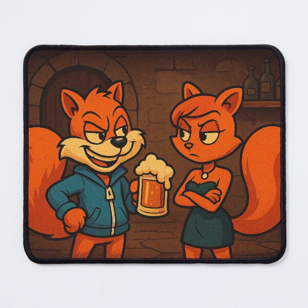 Item preview, Tribute to Conker's Bad Fur Day and his girlfriend designed and sold by RetroStyleGamer.