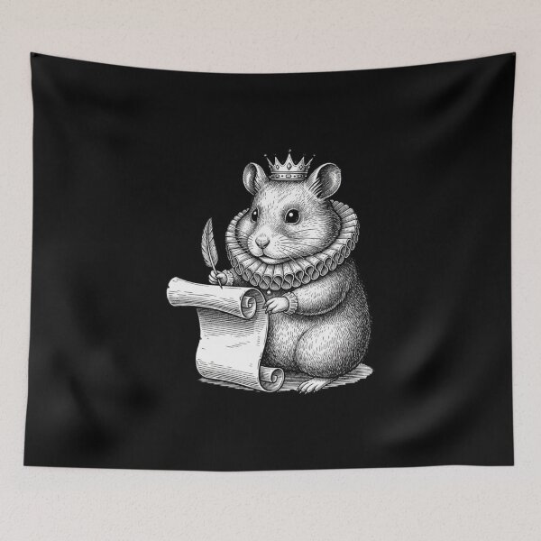 Item preview, Shakespearean Hamster Woodcut | Vintage Literary Meme designed and sold by Whisky1111.