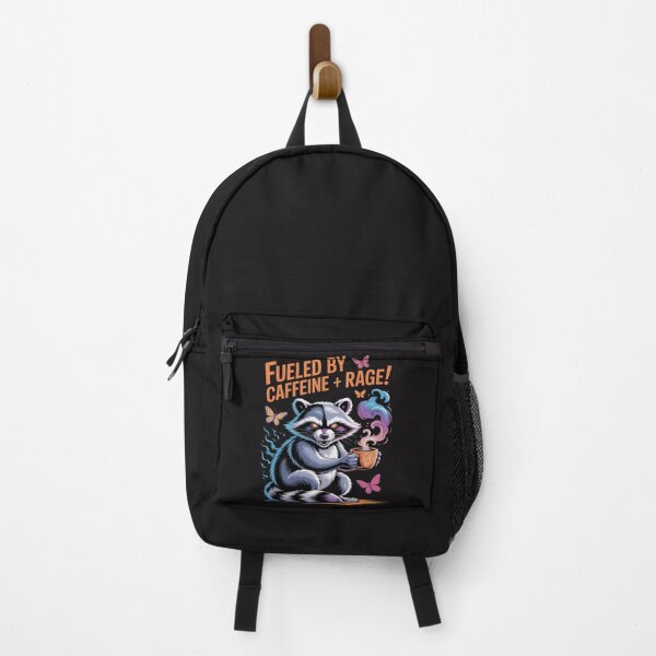 Item preview, Fueled By Caffeine Rage Raccoon Drinking Coffee designed and sold by Ikwalima.