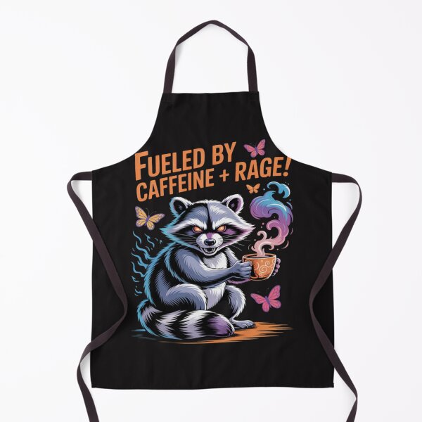 Item preview, Fueled By Caffeine Rage Raccoon Drinking Coffee designed and sold by Ikwalima.