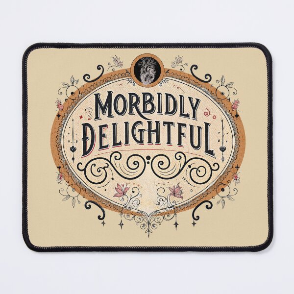Item preview, Morbidly Delightful – Vintage Gothic Typography Art designed and sold by frolicandlarks.