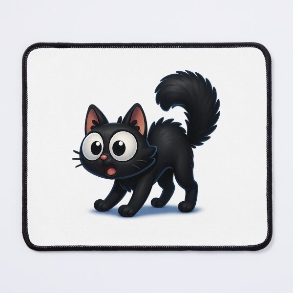Item preview, Surprised Cat with Puffed Tail | Cute Scaredy Cat Illustration | Kawaii Halloween Kitty designed and sold by PrintCreations9.