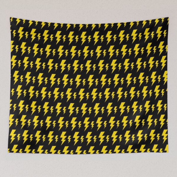 Item preview, Cartoon Lightning Bolts (Yellow on Black) designed and sold by BeJolley.