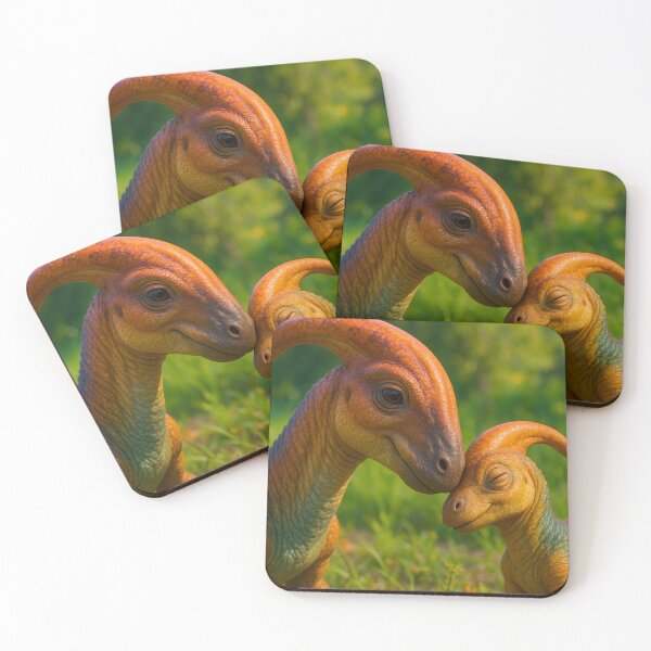 Item preview, Smiling Baby Parasaurolophus and Mom Snuggling designed and sold by SassyArtistry.
