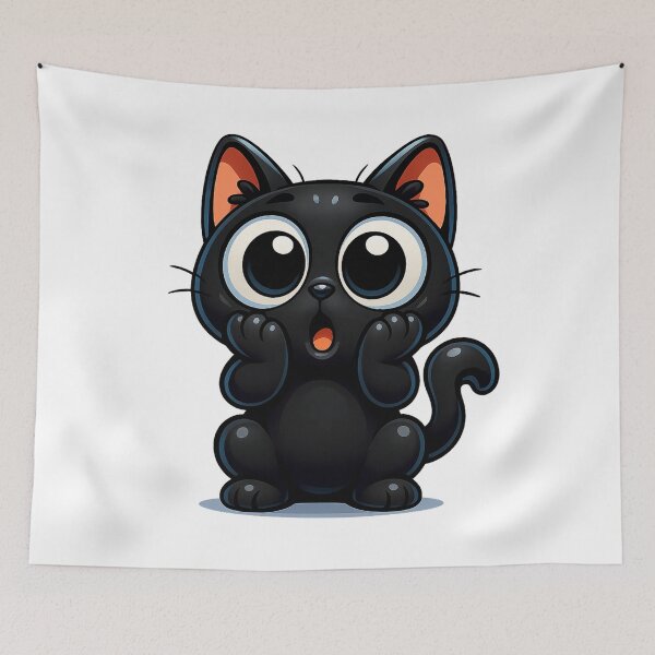 Item preview, Surprised Cat “Oh!” Expression | Cute Kawaii Kitty Holding Cheeks | Adorable Reaction Art designed and sold by PrintCreations9.