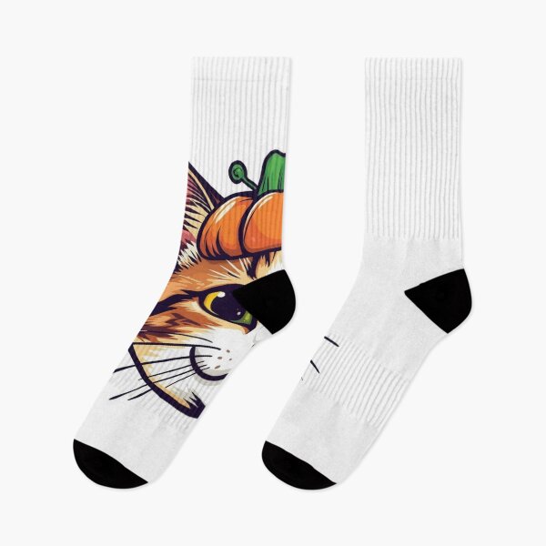 Item preview, Cute Halloween Cat with Pumpkin Hat and Spooky Makeup designed and sold by Vectorfever.