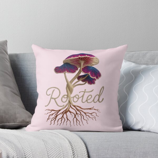 Item preview, Rooted Mushroom Embroidery Art Earthy Aesthetic Design designed and sold by Lena Owens at OLena Art..