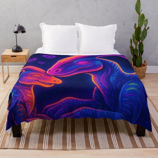 Item preview, Neoon Retro Drawing Of Baby Parasaurolophus and Mom Snuggling designed and sold by SassyArtistry.