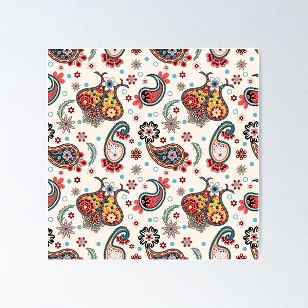 Item preview, Paisley pattern, Bright colors ,white vintage style, ethnic oriental,traditional,abstract aztec. designed and sold by DMTJ.