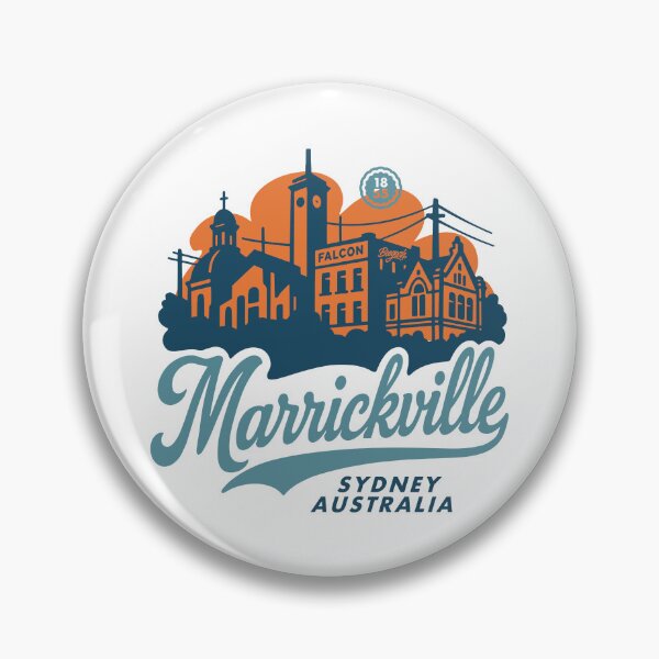 Item preview, Marrickville Sydney Retro Skyline Script designed and sold by Boogosh.