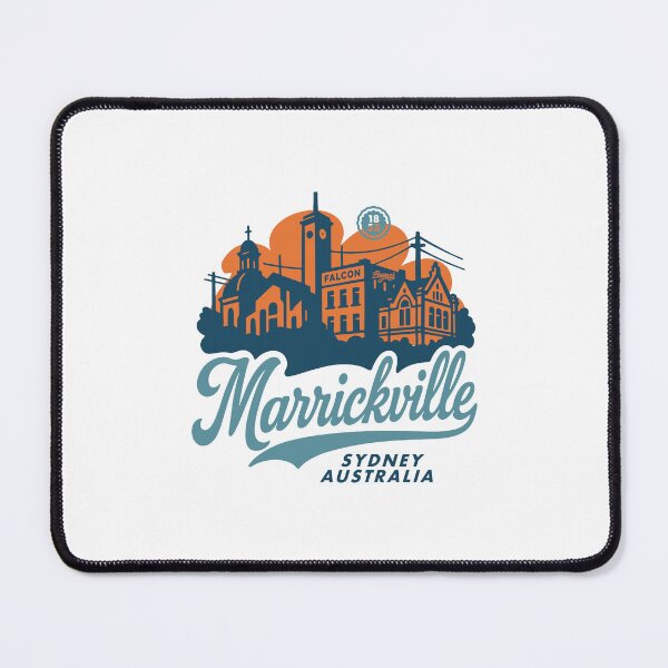 Item preview, Marrickville Sydney Retro Skyline Script designed and sold by Boogosh.