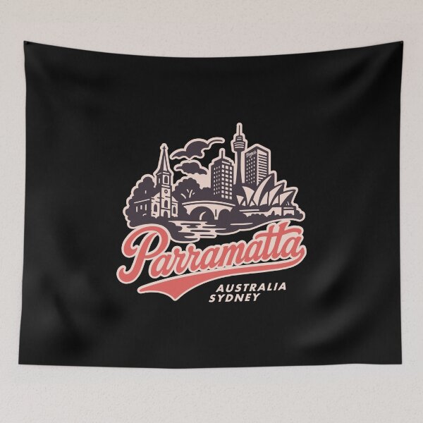 Item preview, Parramatta vintage skyline handlettering designed and sold by Boogosh.