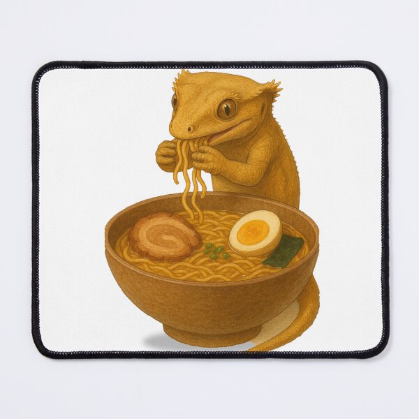 Item preview, Crested Gecko Eating Ramen designed and sold by thehaywirehoney.