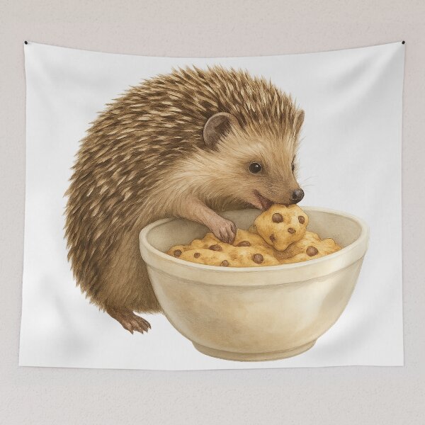Item preview, Hedgehog Eating Cookie Dough designed and sold by thehaywirehoney.