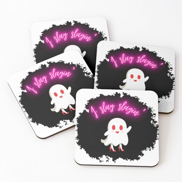 Item preview, Cute Ghost I Slay Slayin’ Halloween designed and sold by Pets & Memes & Stuff.