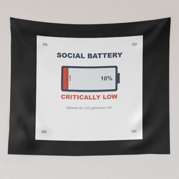 Item preview, Social Battery Critically Low Introvert Humor designed and sold by HopeAhead.