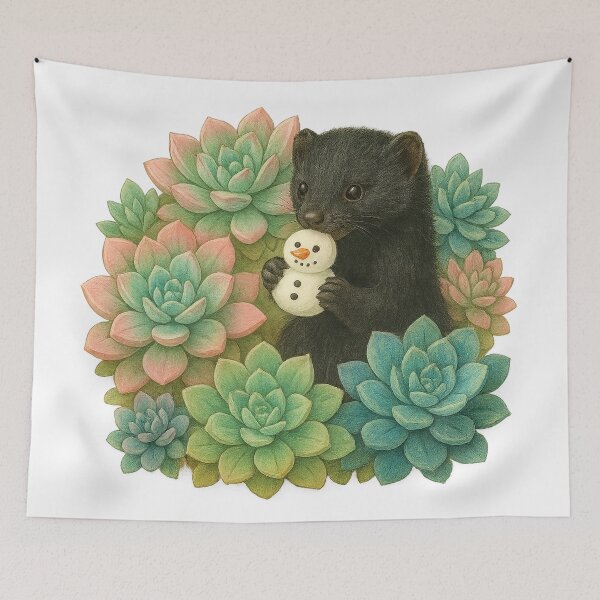 Item preview, Mink and Succulent Winter Wreath designed and sold by thehaywirehoney.