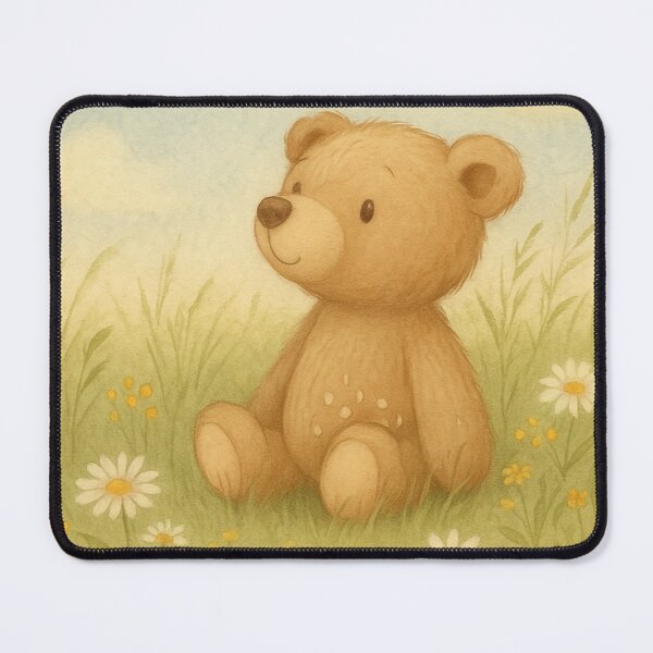 Item preview, Bertie Bear in the Meadow – Soft Storybook Illustration designed and sold by Pink Blossom Boutique.