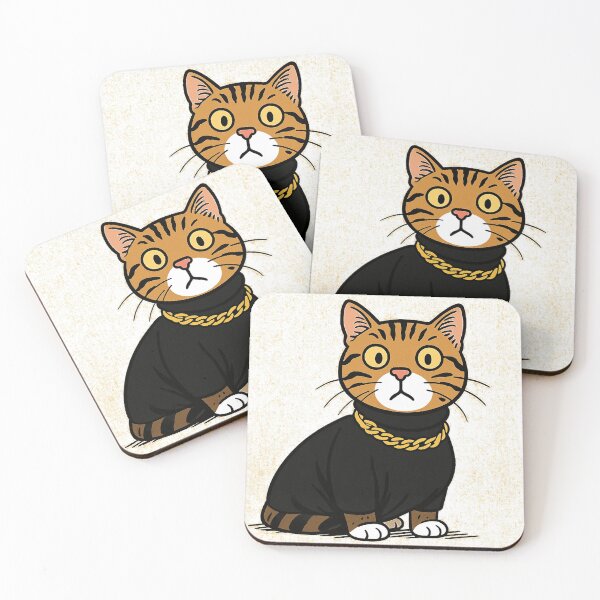 Item preview, Cool Cat in Gold Chain – Funny Stylish Cat Design for Cat Lovers designed and sold by Mai Tucents Designs.