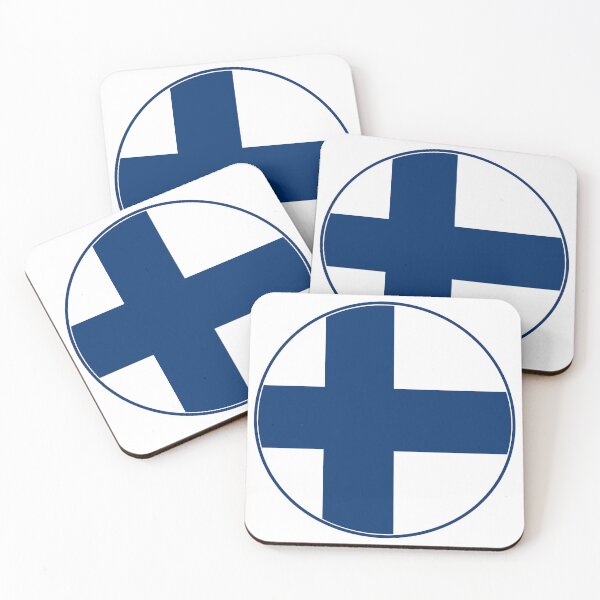 Item preview, Finland Flag Circle Blue Nordic Cross Design designed and sold by NTGUILTY.