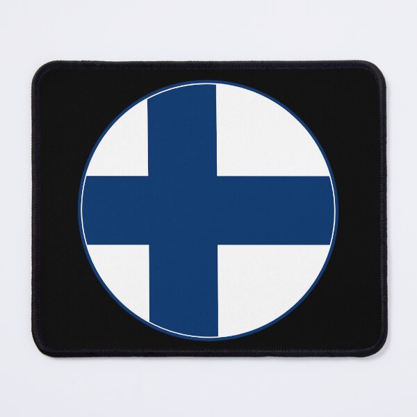 Item preview, Finland Flag Circle Blue Nordic Cross Design designed and sold by NTGUILTY.