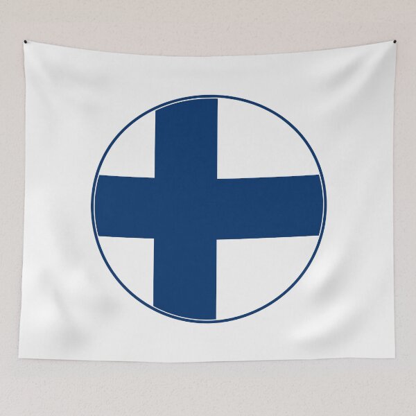 Item preview, Finland Flag Circle Blue Nordic Cross Design designed and sold by NTGUILTY.