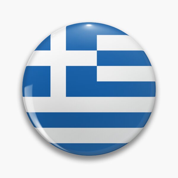 Item preview, Greece Flag Circle White Cross Blue Stripes designed and sold by NTGUILTY.