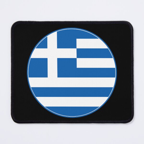 Item preview, Greece Flag Circle White Cross Blue Stripes designed and sold by NTGUILTY.