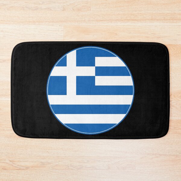 Item preview, Greece Flag Circle White Cross Blue Stripes designed and sold by NTGUILTY.