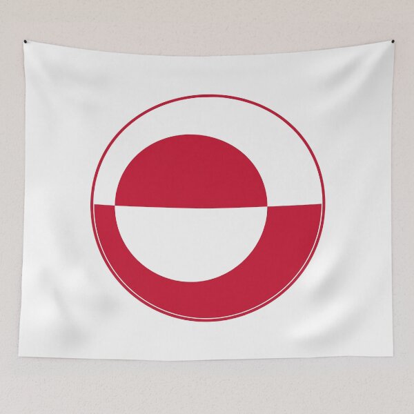 Item preview, Greenland Flag Circle Red White Sun Design designed and sold by NTGUILTY.