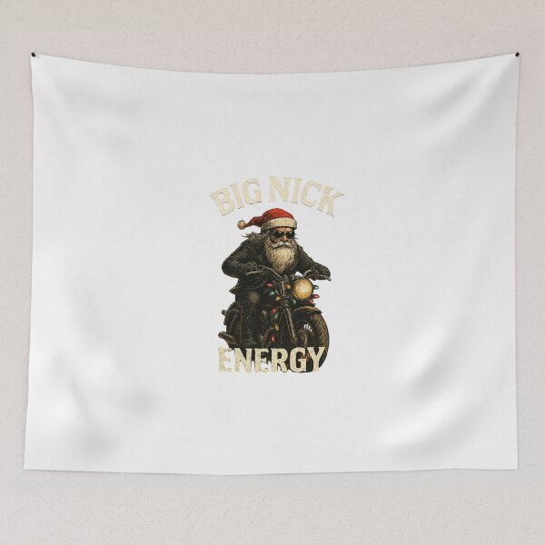 Item preview, Big Nick Energy – Santa Riding Motorcycle Christmas Classic T-Shirt designed and sold by inkfluenceart.