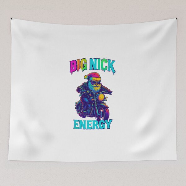 Item preview, Funny Holiday Shirt - Big Nick Energy – Neon Santa Biker Christmas Design Classic T-Shirt designed and sold by inkfluenceart.
