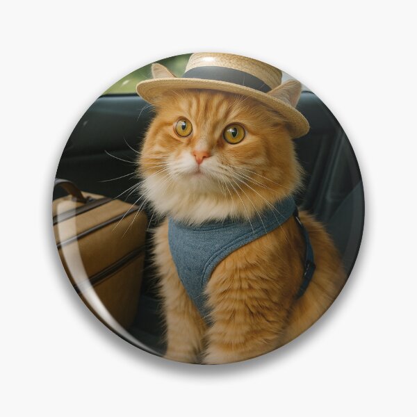Item preview, Ginger Cat in Hat on Car Trip designed and sold by SassyArtistry.