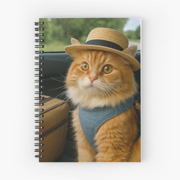 Item preview, Ginger Cat in Hat on Car Trip designed and sold by SassyArtistry.