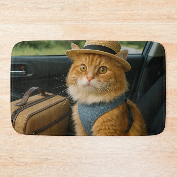 Item preview, Ginger Cat in Hat on Car Trip designed and sold by SassyArtistry.