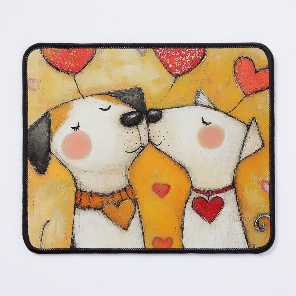 Item preview, Cute Dogs Kiss hearts love romantic Valentine designed and sold by She was a Dreamer....