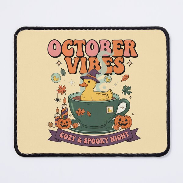 Item preview, October Vibes Cute Spooky Duck In Tea Cup Sticker | Cozy Vintage Witch Duckling Fall Aesthetic T-Shirt Gift designed and sold by cozy corner co. .