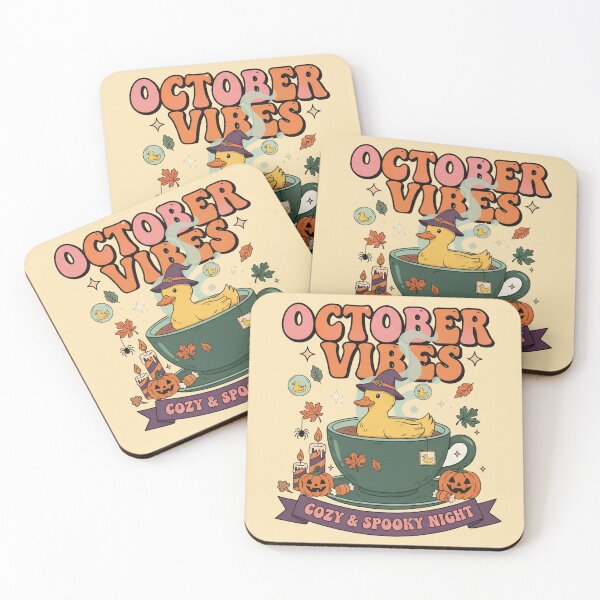 Item preview, October Vibes Cute Spooky Duck In Tea Cup Sticker | Cozy Vintage Witch Duckling Fall Aesthetic T-Shirt Gift designed and sold by cozy corner co. .