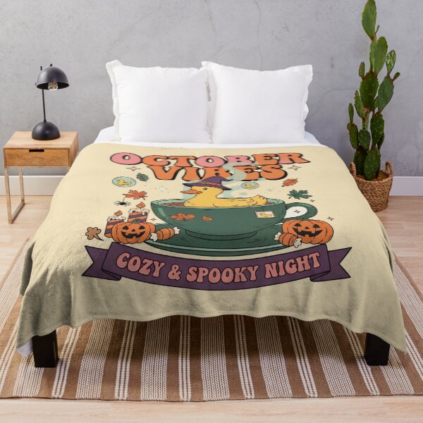 Item preview, October Vibes Cute Spooky Duck In Tea Cup Sticker | Cozy Vintage Witch Duckling Fall Aesthetic T-Shirt Gift designed and sold by cozy corner co. .
