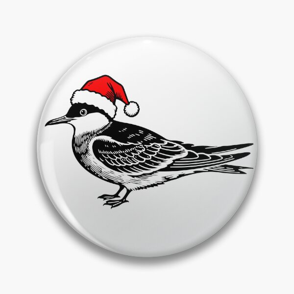 Item preview, Arctic Tern with Santa Hat Silhouette – Festive Winter Bird Art designed and sold by JollyCritters.