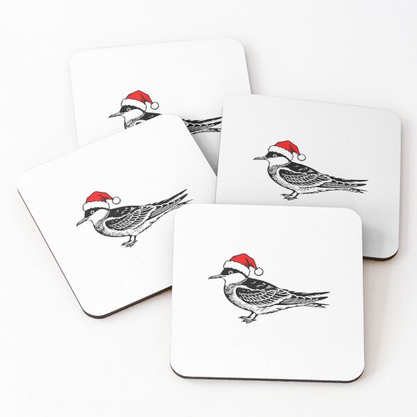 Item preview, Arctic Tern with Santa Hat Silhouette – Festive Winter Bird Art designed and sold by JollyCritters.