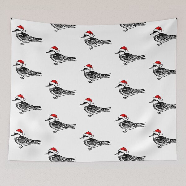 Item preview, Arctic Tern with Santa Hat Silhouette – Festive Winter Bird Art designed and sold by JollyCritters.