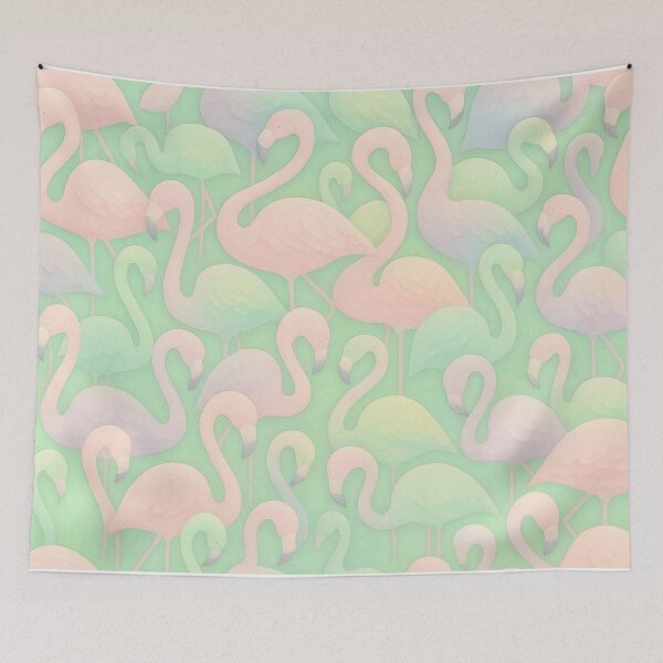 Item preview, Pastel Flamingo Pattern Seamless designed and sold by SassyArtistry.