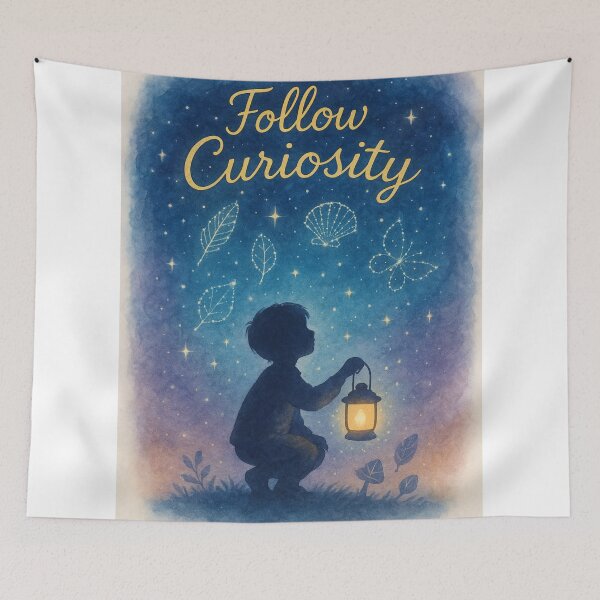Item preview, Follow Curiosity — Cosmic Watercolor of Childlike Wonder designed and sold by MforMontessori.